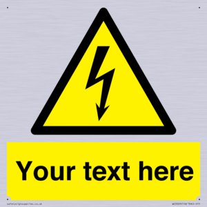 Custom electrical warning sign